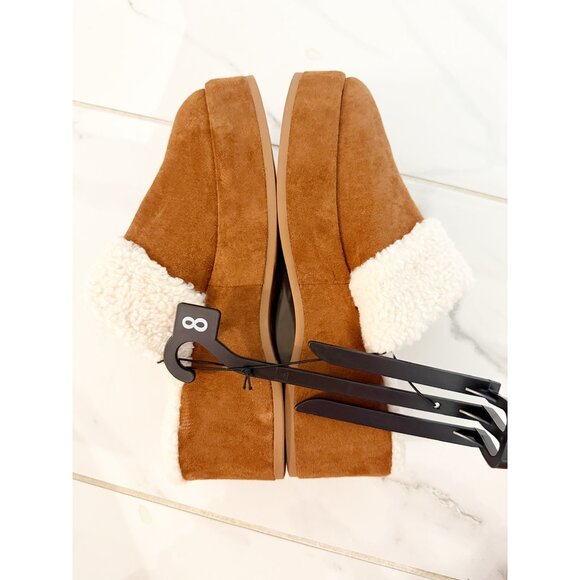 Time and Tru Women's Faux Shearling Wedge Clogs in Brown NEW 8 - Picture 8 of 12